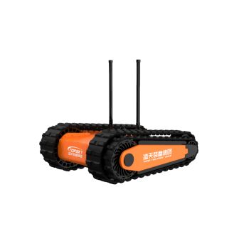 Small Single Arm Tracked Robot Chassis with Customizable Size High Resistance to Impact and Advanced Sensors for Counter Terrorism